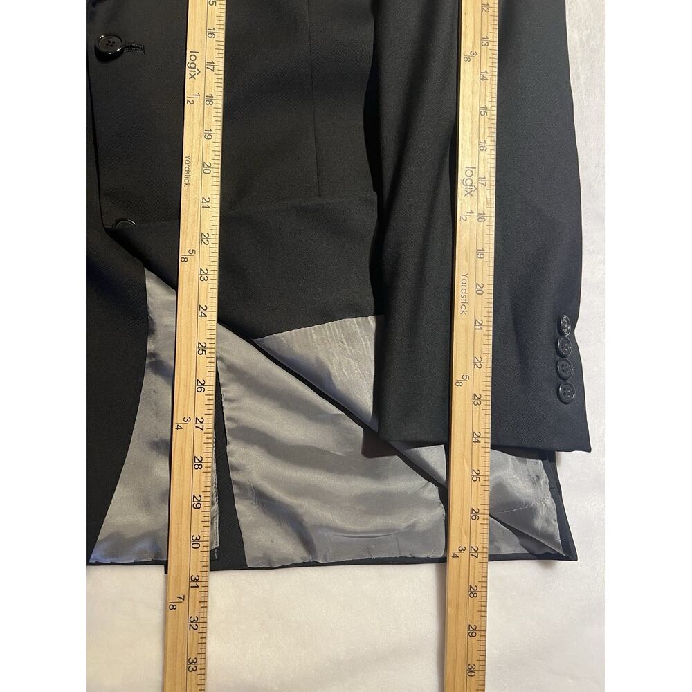 Vintage Hart Schaffner Marx 42R 34x27.5 Classic Solid Black Quality Suit - Picture 13 of 16